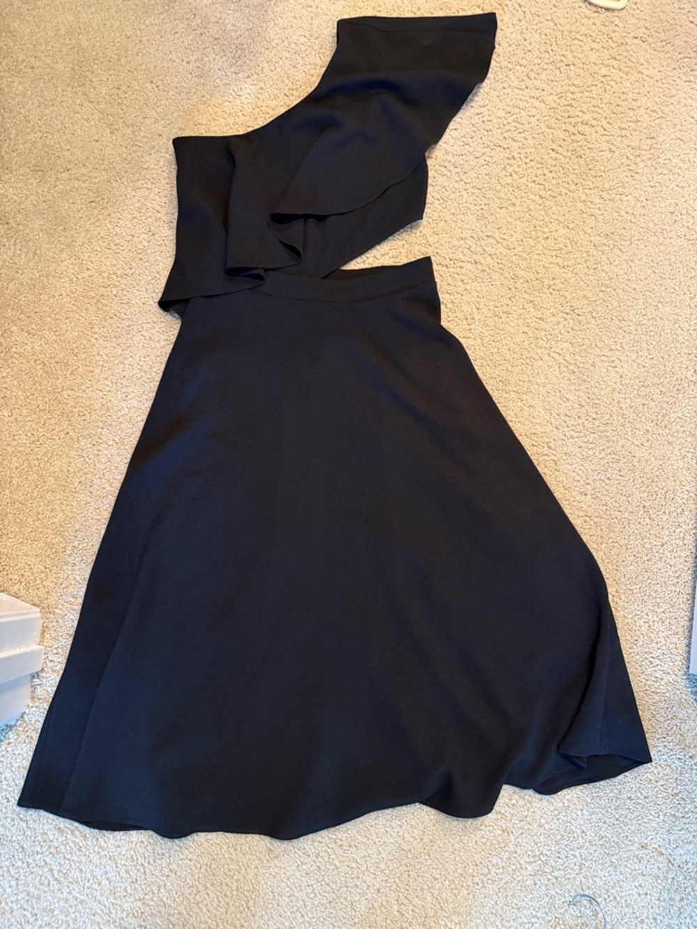 RACHEL Rachel Roy Black One-Shoulder Ruffle Dress
